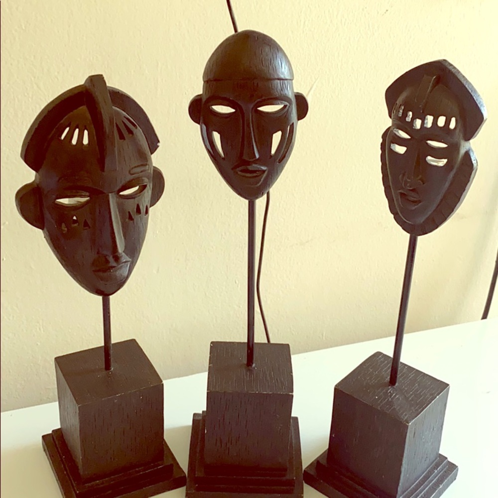 Tribal Mask Candle Holders